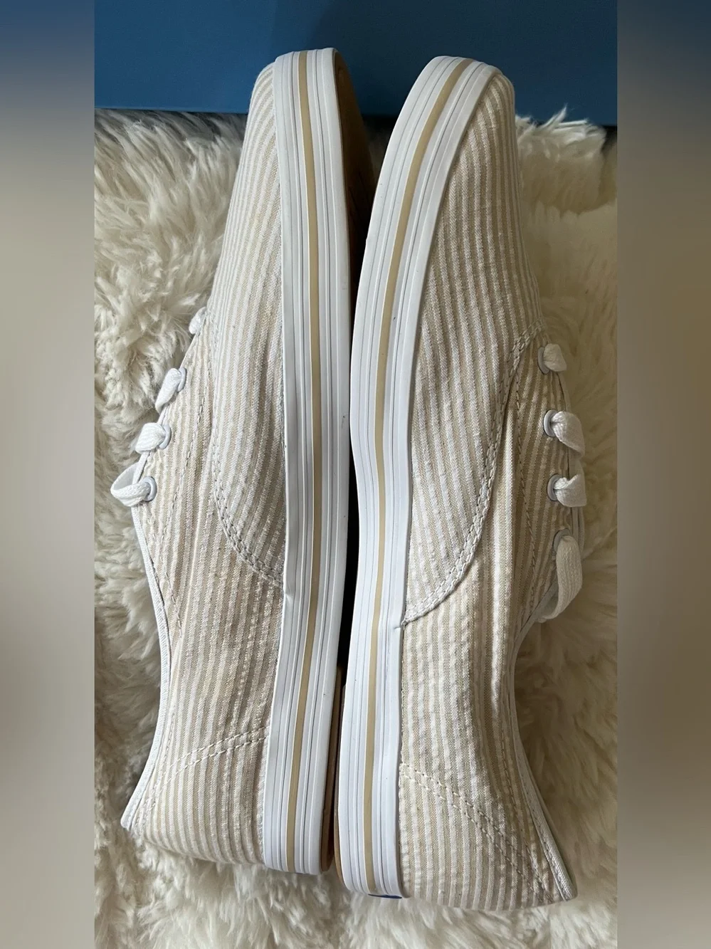 Vintage Keds Seersucker Sneakers NOS NIB Size 10M